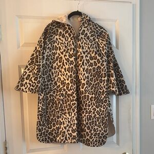 Joan Rivers Reversible Leopard Print and  Neutral Rain Poncho Cape